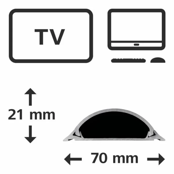 Hama 20618 Kabelkanal Grau PVC 1 M X 70 Mm 4