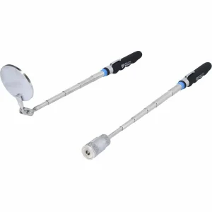 BRILLIANT TOOLS Brilliant-Tools Teleskop-Werkzeug BT115905 2er Set, Magnetgreifer (mit LED) Und Teleskopspiegel 15