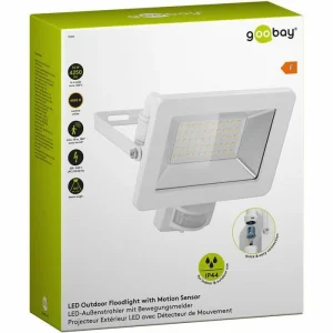 Goobay LED-Außenstrahler 53884, 50W, 4250 Lm, Bewegungsmelder, Netzbetrieb, Weiß 24