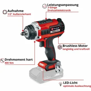 Einhell Akku-Schlagschrauber IMPAXXO 18/400, 400Nm, 18V, Mit Bit-Adapter Und Nuss-Set 12