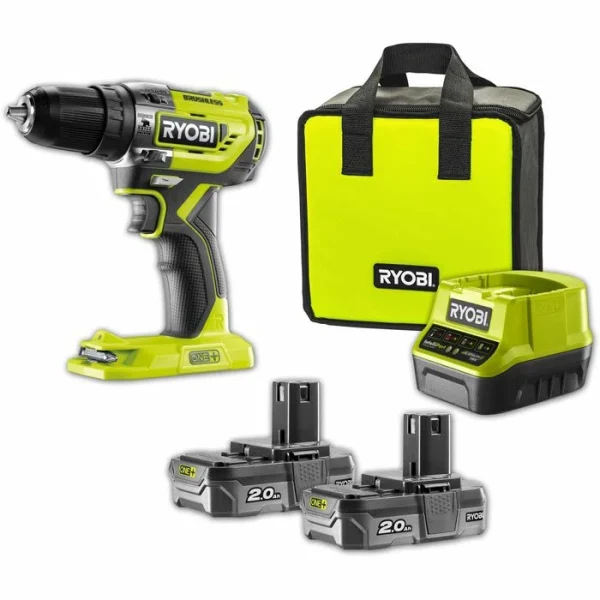 Ryobi Akku-Schlagbohrschrauber R18PD5-220S ONE+, 18V / 2,0Ah, Mit 2 Akkus, Ladegerät Und Tasche 1