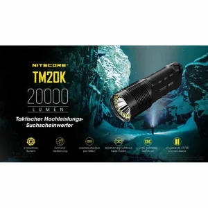 Nitecore Taschenlampe TM20K Tiny Monster LED, 20000 Lumen, Mit Akku, Cree, Wasserdicht 11