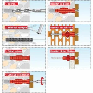 Tox Dübel 094900081, Miniset Allround, Set, 3 Größen, Universaldübel, 240-teilig 10