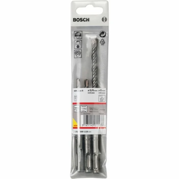 Bosch Bohrer SDS Plus-5 Hammerbohrer, SDS+, 3-teiliges Set, 5-8mm, Betonbohrer 1