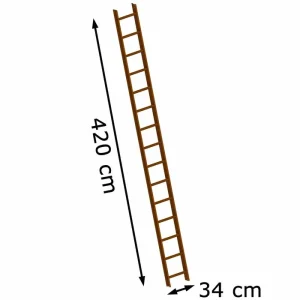 Layher Dachleiter 1051, Länge 4,2 M, Nussbraun, Mit 15 Sprossen, Aus Aluminium 9