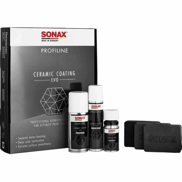 Sonax Lackversiegelung Set Ceramic Coating CC Evo, Keramische Langzeitversiegelung PROFILINE 8-teilig 1