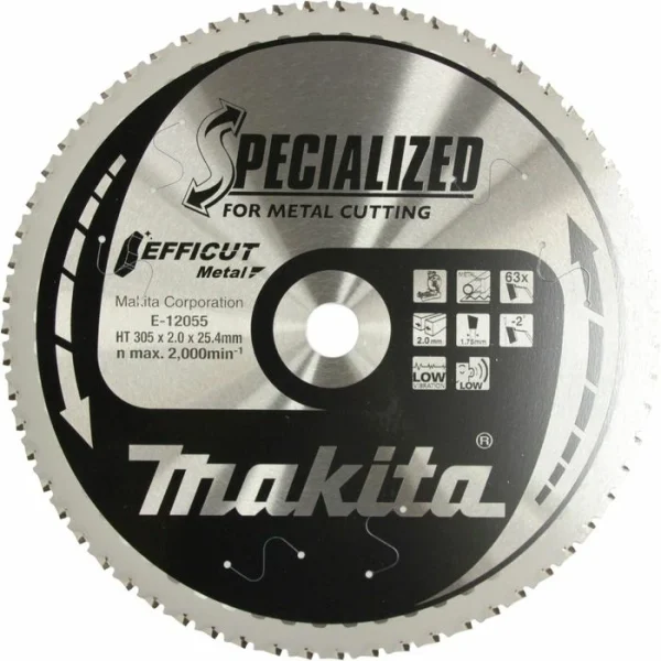 Makita Kreissägeblatt E-12055, EFFICUT, 305 X 25,4mm, 63 Zähne, Für Metall 1