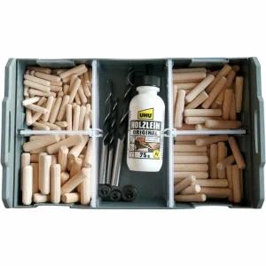 Tox Holzdübel 094900701, L-Boxx Mini Wood, Set, 3 Größen, Riffeldübel + Zubehör, 207-teilig 14