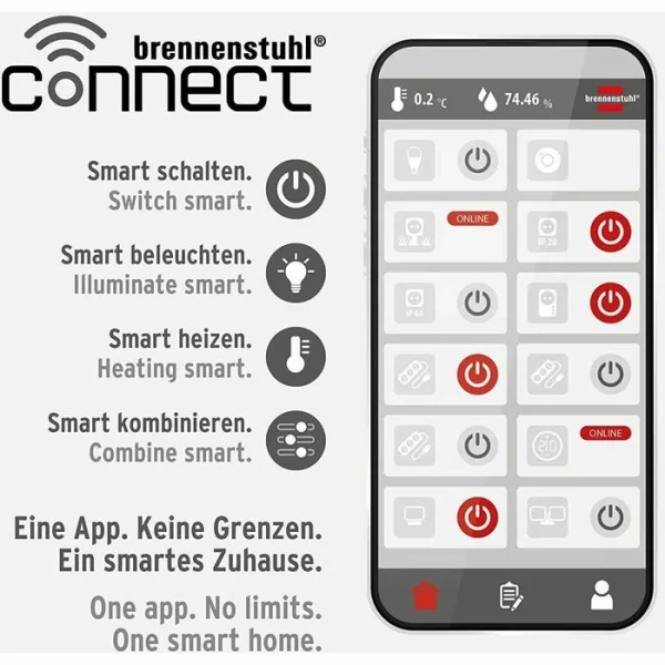 Brennenstuhl Gartensteckdose Connect WIFI, Mit Erdspieß & Montageplatte, 2-fach, 10 M Kabel 8