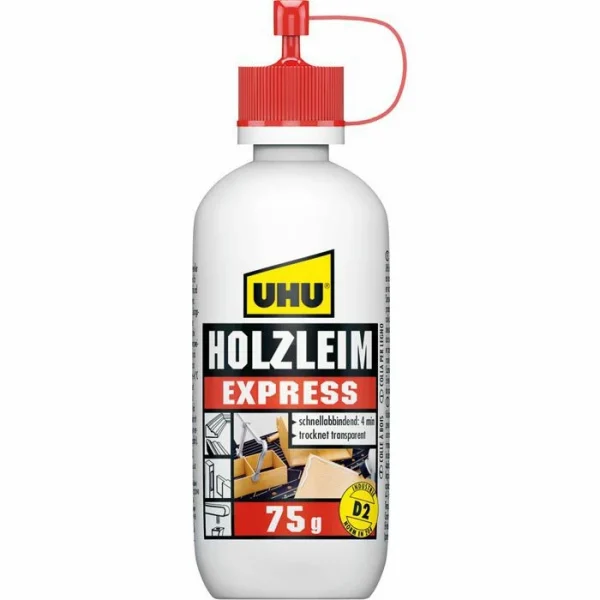 UHU® Uhu Holzleim Express, 75g, Ohne Lösungsmittel, Schnelltrocknend 1