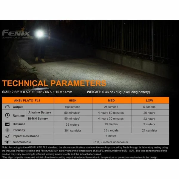 Fenix Taschenlampe E01 V2.0 LED, 100 Lumen 8