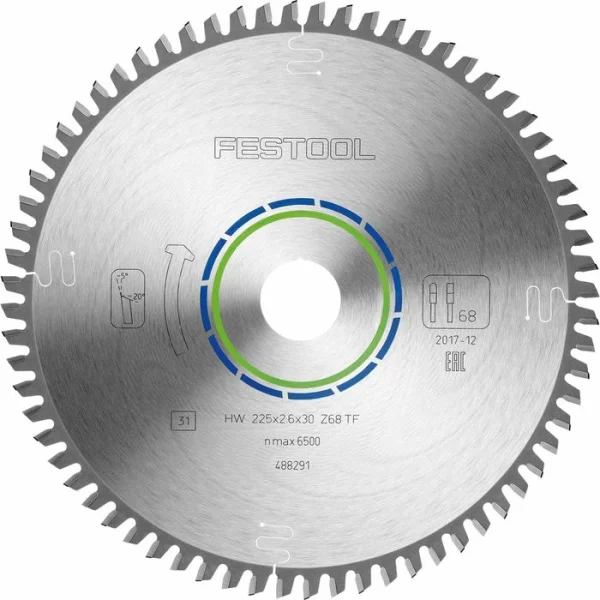 Festool Kreissägeblatt Aluminium Plastics HW 225, 225 X 30mm, 68 Zähne, Für Aluminium Und Kunststoff 1