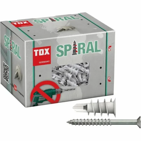 Tox Dübel-Schraubensortiment 068101231 Spiral 32 S, Gipskartondübel + Schrauben, 100-teilig 1