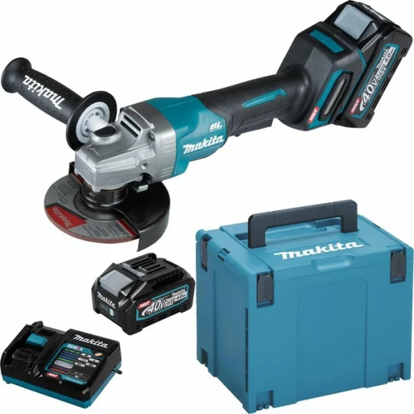 Makita Winkelschleifer GA016GM201 XGT, 125mm, 40V/4,0Ah, Mit 2 Akkus, Ladegerät & Koffer 1