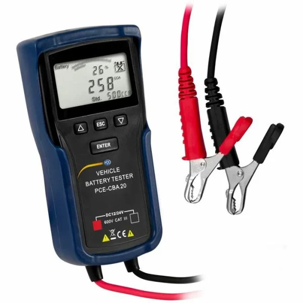 PCE KFZ-Batterietester CBA 20 Digital, 12V Und 24V, CCA Test 1