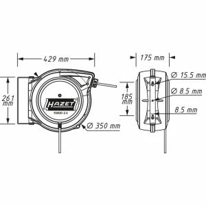 Hazet Kabeltrommel 9040D-2.5 Automatik 20 + 1,5m, Innen, Kabelaufroller 6