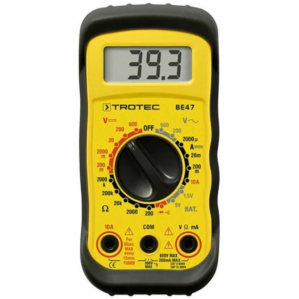 Trotec Multimeter BE47 RMS Digital, 600 V, 10 A, CAT III 1