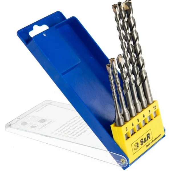 S&R Bohrer 210240006, SDS+, 6-teiliges Set, Granit, Stein, Betonbohrer 1