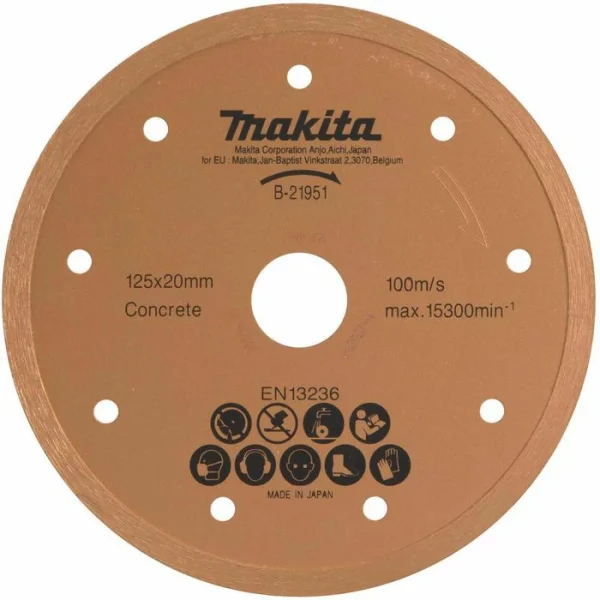 Makita Trennscheibe B-21951, Nass, 125 X 1,9mm, Diamanttrennscheibe 1