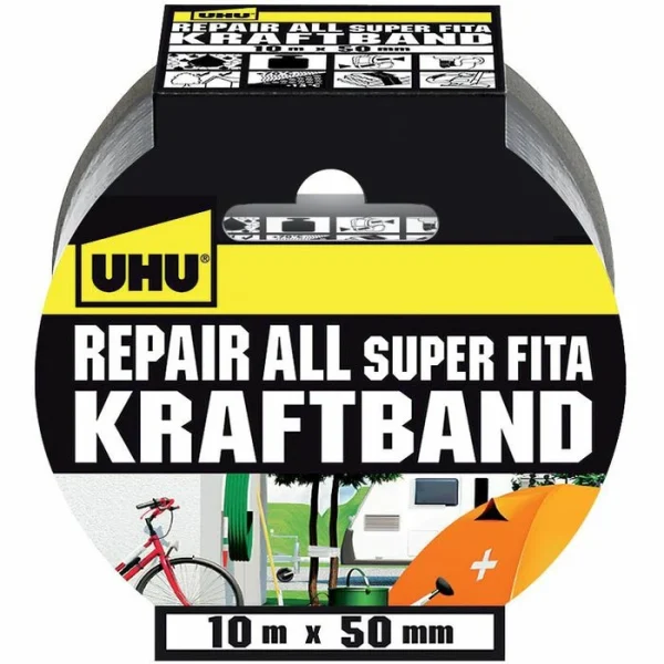 UHU® UHU Gewebeband 48145, REPAIR ALL Kraftband, Silber, 50mm X 10m 1