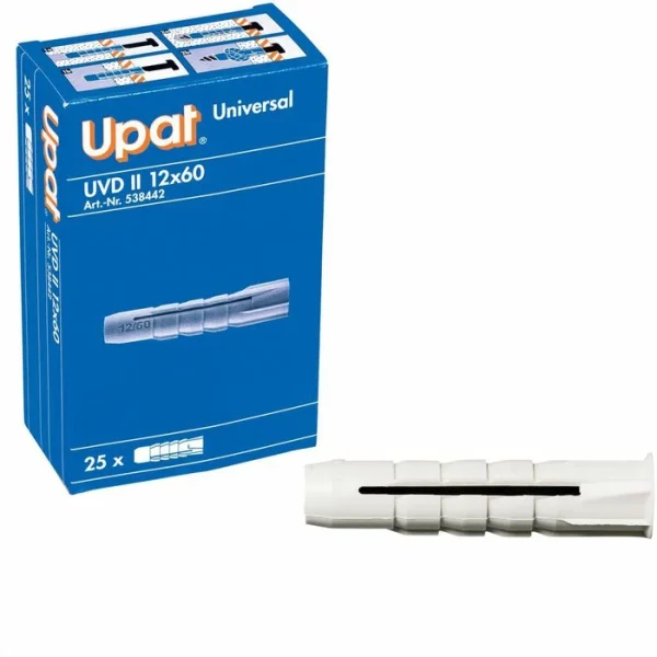 Upat Dübel 538442, UVD II 12×60, 12 X 60mm, Universaldübel, 25 Stück 1