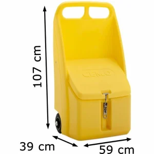 CEMO Streugutbehälter Go Box, 70 Liter, Aus Polyethylen, Gelb / Gelb, Mobil 9