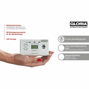 Gloria CO-Melder KO2D, EN 50291, 10 Jahre, Batterie Wechselbar, Display 10