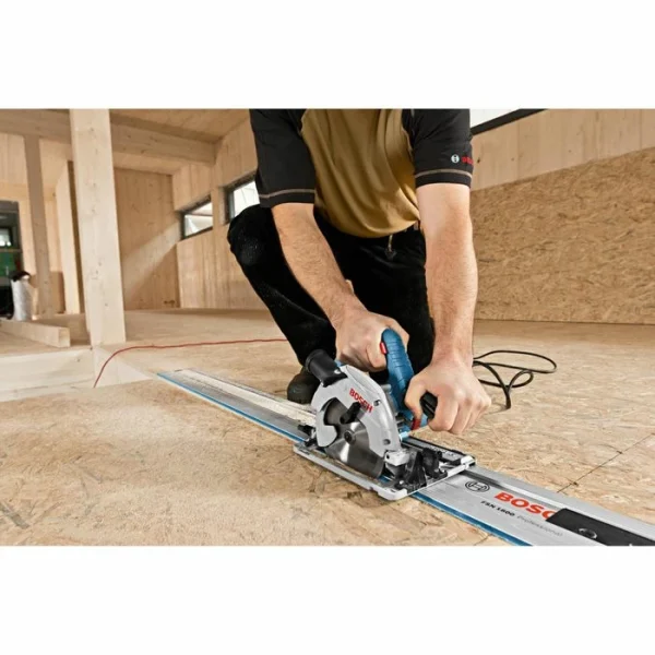 Bosch Handkreissäge GKS 55+ GCE, Professional, 1350 W, Schnittleistung Bis 63mm, Mit FSN 1400 4