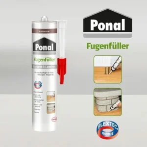 Ponal Holzleim Fugenfüller Parkett & Laminat 280ml, Ohne Lösungsmittel, Nussbaum 12