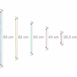 Relaxdays Gepäckspanner Set, Mit Haken, 5 Größen, Für Fahrrad & Motorrad, Farbig Sortiert, 24 Stück 16