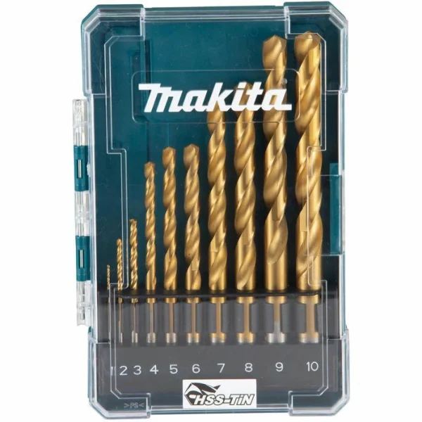 Makita Bohrer HSS-TiN, D-72849, 10-teiliges Set, 1-10 Mm, HSS-Metallbohrer 1