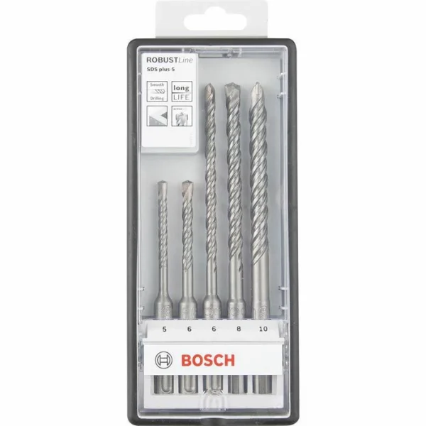 Bosch Bohrer Robust Line SDS-plus-5, SDS+, 5-teiliges Set, 5-10mm, Steinbohrer 1