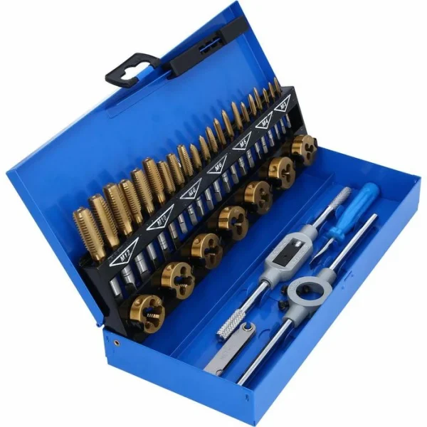 BRILLIANT TOOLS Brilliant-Tools Gewindeschneider BT101950 TiN, Set, 32-teilig, Für Innen- & Außengewinde, M3 – M12 5