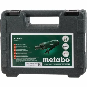 Metabo Geradschleifer DG 25 SET, Druckluft, 6,2 Bar, Mit Werkzeug-Set 15