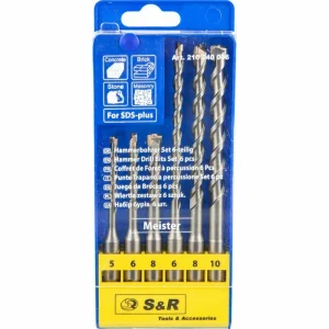 S&R Bohrer 210240006, SDS+, 6-teiliges Set, Granit, Stein, Betonbohrer 11