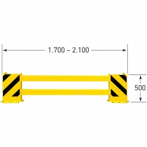 Moravia Anfahrschutz Für Regale, Planke Set B, Stahl, BxH 1700-2100 X 500mm 18