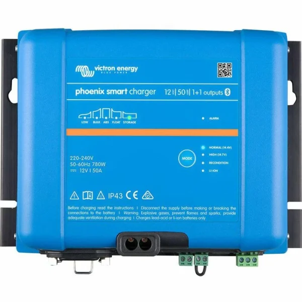 Victron Autobatterie-Ladegerät Phoenix Smart IP43, 12 V, 50 A, Mit Bluetooth, 2 Batterie-Ladeausgänge 1