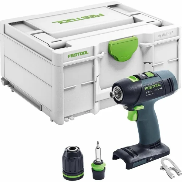 Festool Akku-Bohrschrauber T 18+3-Basic, 18V, Mit Koffer 1