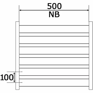 GURA Rollenbahn Serie 25200, Breite 500mm, Teilung 100mm, KU-Rollen, Gerade, Länge 2m 6