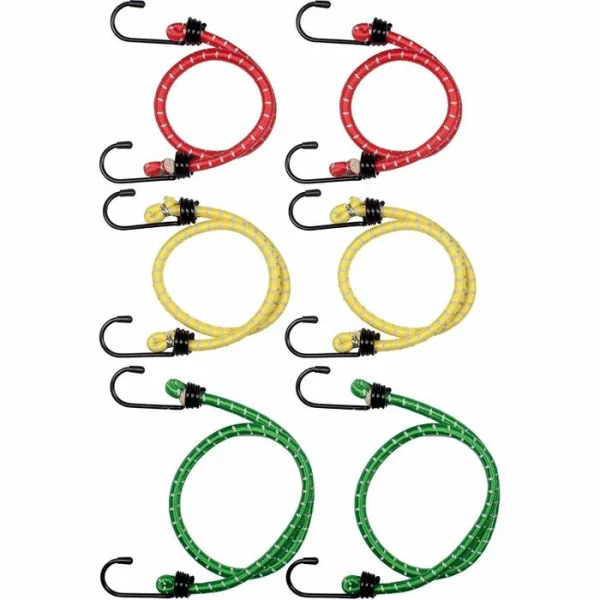 Connex Gepäckspanner DY270676 Set Mit Haken, 3 Größen, Für Fahrrad,reflektierend, 6 Stück 1