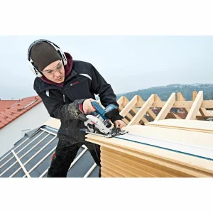 Bosch Handkreissäge GKS 55+ GCE, Professional, 1350 W, Schnittleistung Bis 63mm, Mit FSN 1400 15