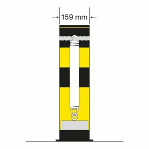 Moravia Rammschutzpoller Swing, Stahl, Verzinkt, 159 X 665mm, Schwarz/gelb, Zum Aufdübeln, Flexibel 13