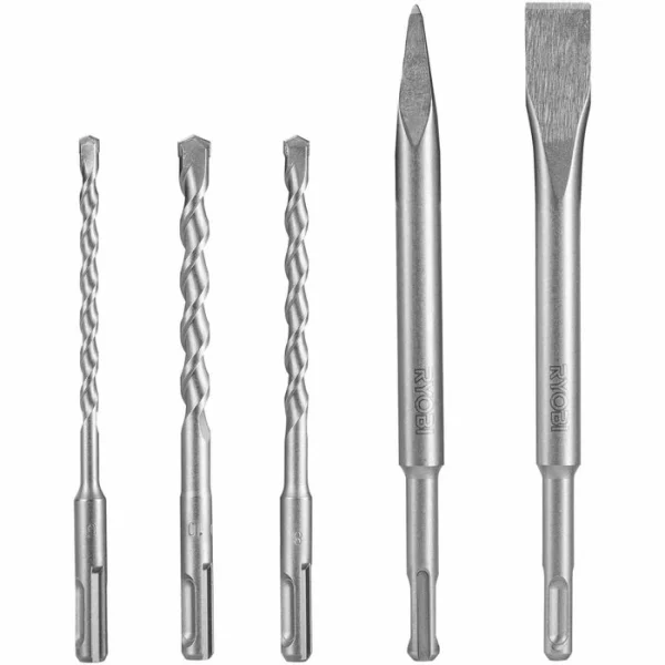 Ryobi Bohrer RAKSP05, SDS+, 5-teiliges Set, Steinbohrer Und Meißel 1