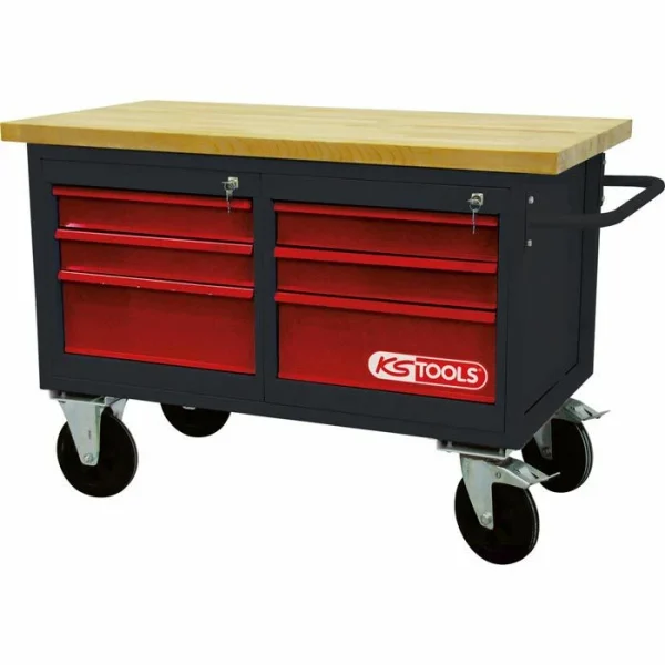 Ks Tools KS-Tools Werkbank 865.0011, 120 X 84 X 60cm, Mit 6 Schubladen, Fahrbar 1