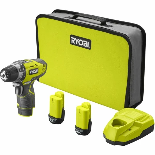 Ryobi Akku-Bohrschrauber R12DD-220S, 12V / 2,0Ah, Mit 2 Akkus, Ladegerät Und Tasche 1