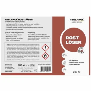 Teslanol Rostentferner Rostlöserspray 26015, Spray, Wirkt Blitzschnell Und Langanhaltend, 200ml 8