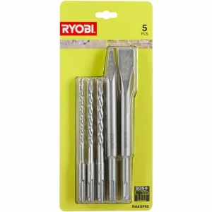 Ryobi Bohrer RAKSP05, SDS+, 5-teiliges Set, Steinbohrer Und Meißel 6