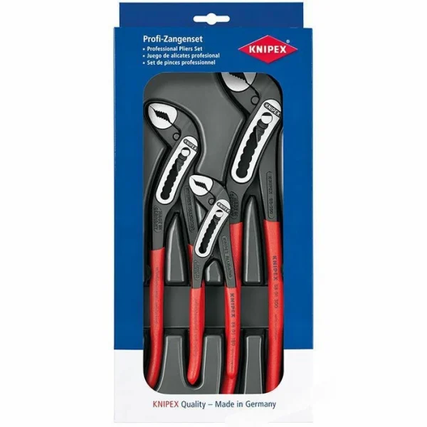 Knipex Wasserpumpenzange 002009 V03, Alligator 3er, 1 1/2 Zollx180mm, 2 Zollx250mm, 2 3/4 Zollx300mm 3