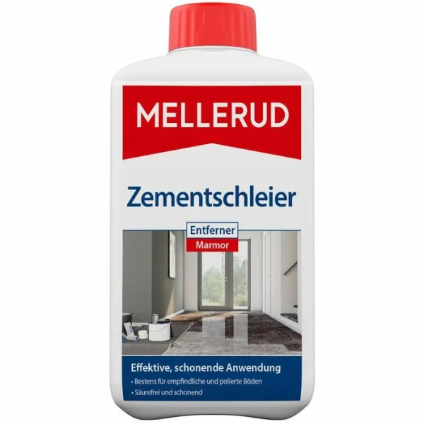 Mellerud Steinreiniger Zementschleier Entferner, Marmor, Säurefrei, 2001000981, 1 Liter 1