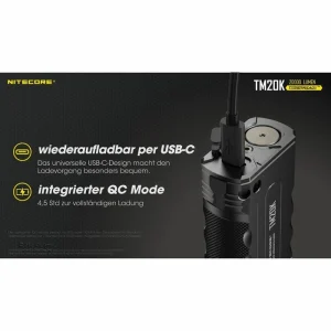 Nitecore Taschenlampe TM20K Tiny Monster LED, 20000 Lumen, Mit Akku, Cree, Wasserdicht 19